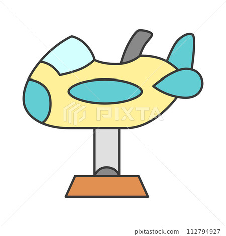 彩色主題樂園相關單項插畫圖示集搖擺遊樂設備飛機 彩色主題樂園相關單項插畫圖示集搖擺遊樂設備飛機 112794927