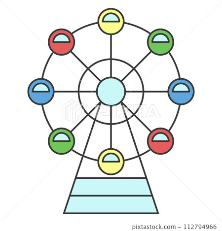 彩色主題樂園相關單圖圖示集摩天輪 112794966