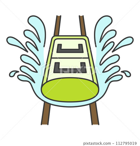 Color theme park related single item illustration icon set water slider 112795019