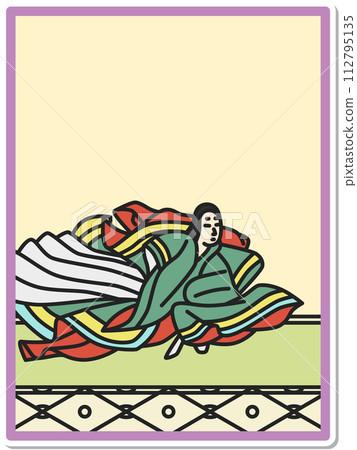 Simple sticker Hyakunin Isshu Ise 112795135