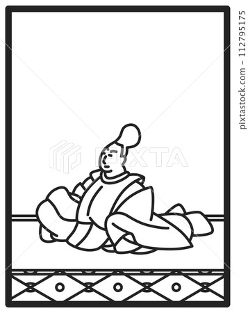 Simple line drawing Hyakunin Isshu by Abe Nakamaro Simple line drawing Hyakunin Isshu by Abe Nakamaro 112795175