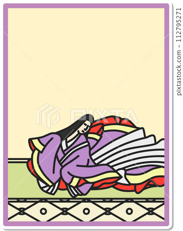 簡單貼紙 百人一州紫式部 簡單貼紙 百人一州紫式部 112795271