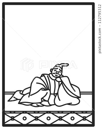 Simple line drawing Hyakunin Isshu Shigeyuki Minamoto 112795312