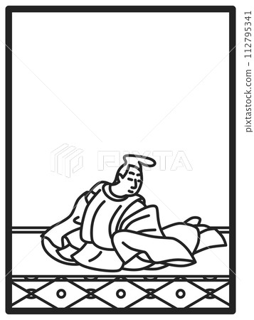 Simple line drawing Hyakunin Isshu by Taira Kanemori Simple line drawing Hyakunin Isshu by Taira Kanemori 112795341