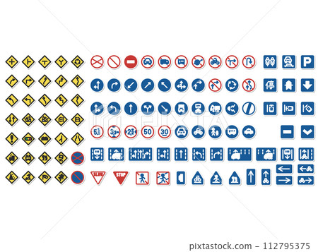 Mini signs sticker icon set (no background) Mini signs sticker icon set (no background) 112795375