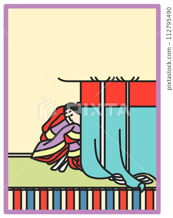 Simple Color Hyakunin Isshu Yuko Imperial Family Kii 112795490