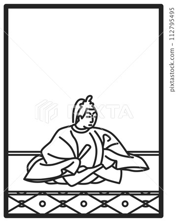 Simple line drawing Hyakunin Isshu Dainagon Tsunenobu Simple line drawing Hyakunin Isshu Dainagon Tsunenobu 112795495
