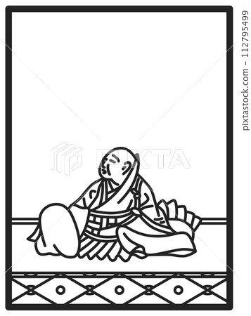 Simple line drawing Hyakunin Isshu Ryosho Hoshi Simple line drawing Hyakunin Isshu Ryosho Hoshi 112795499