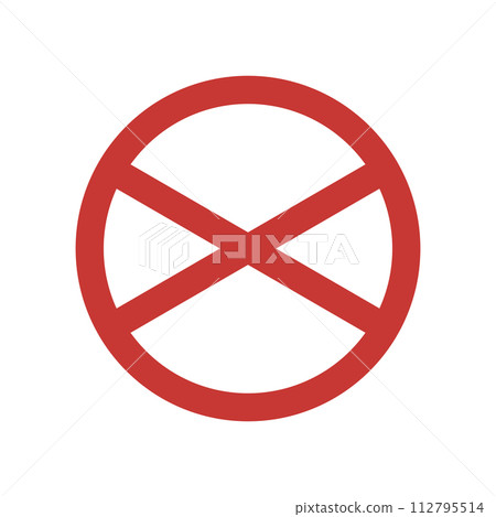 迷你標誌道路封閉的單色插圖 112795514