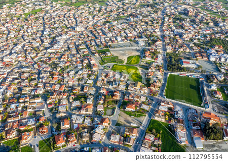 Aerial view of Aradippou village. Larnaca District, Cyprus 112795554