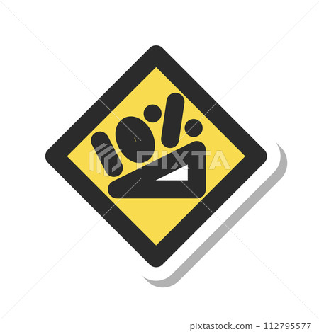 Mini sign sticker single item illustration with steep uphill slope 112795577