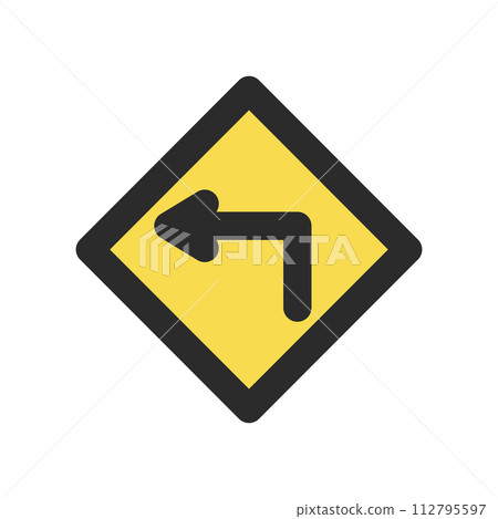 Single color illustration of mini sign with left refraction Single color illustration of mini sign with left refraction 112795597