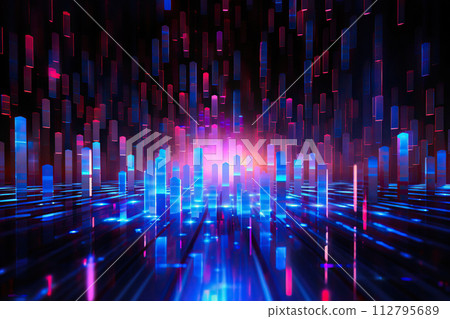 Generative ai on theme modern musical wave equalizer showing volume on abstract background 112795689