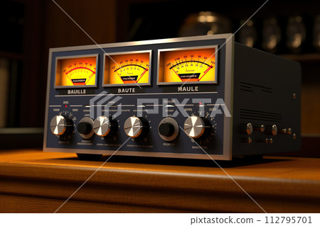 Generative ai on theme modern musical wave equalizer showing volume on abstract background 112795701