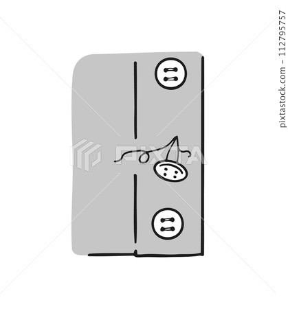 按鈕脫落的插圖 112795757