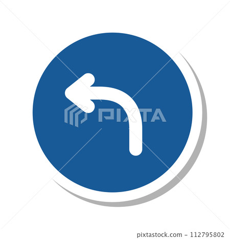 Single illustration of a mini sign sticker: Prohibited from moving in any direction other than the designated direction Single illustration of a mini sign sticker: Prohibited from moving in any direction other than the designated direction 112795802
