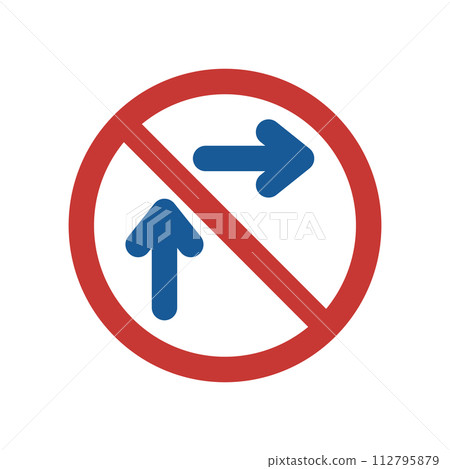 Single color illustration of mini sign: Right turn method for general motorized bicycles (small turn) Single color illustration of mini sign: Right turn method for general motorized bicycles (small turn) 112795879