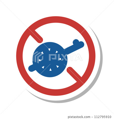 迷你標誌貼紙單圖：自行車以外的輕型車輛禁止通行 112795910