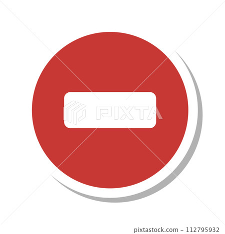 Single illustration of mini sign sticker No vehicles allowed 112795932