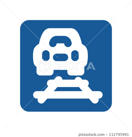 Single color illustration of a mini sign. Passage within the track is permitted. 112795991