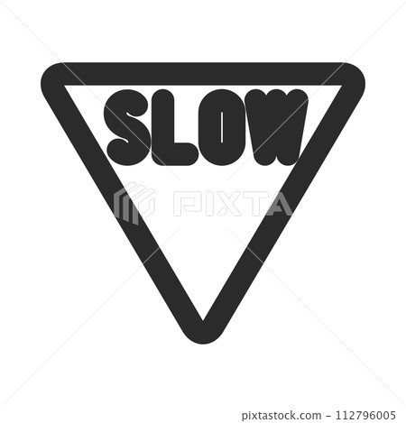 迷你標誌的線條畫單圖-減速-前方優先道路 112796005