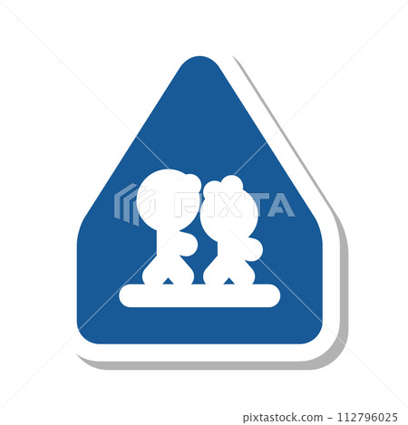 Mini sign sticker single item illustration crosswalk Mini sign sticker single item illustration crosswalk 112796025