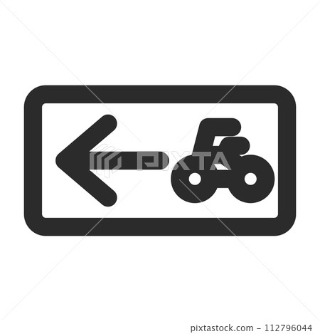 迷你標誌的線描單圖-指定小型機動自行車/自行車單行道 迷你標誌的線描單圖-指定小型機動自行車/自行車單行道 112796044