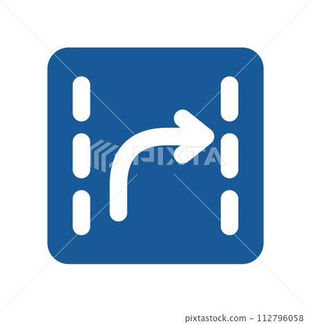 Single color illustration of mini signs, traffic classification by direction of travel 112796058
