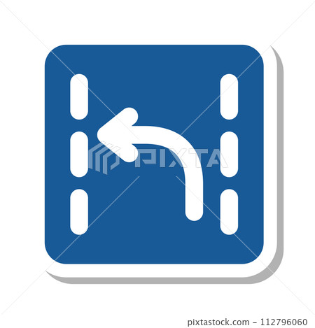Single illustration of mini sign stickers - Traffic classification by direction of travel 112796060