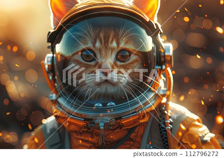 cat intergalactic space pilot character illustration Astronaut helmet cat intergalactic space pilot character illustration Astronaut helmet 112796272