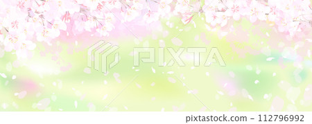 Cherry blossoms and fresh green 112796992