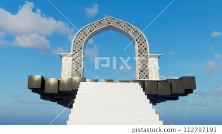 3d illustration Arabian Gate in the Sky 112797191