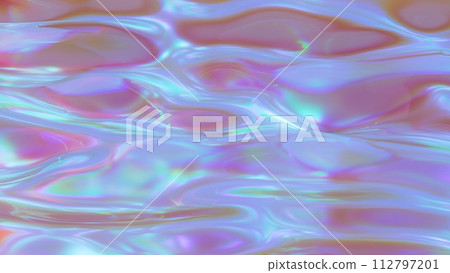 3d illustration portal Glass neon surface with reflection and light 112797201
