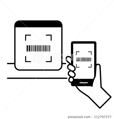 Electronic payment image icon (barcode) 112797377