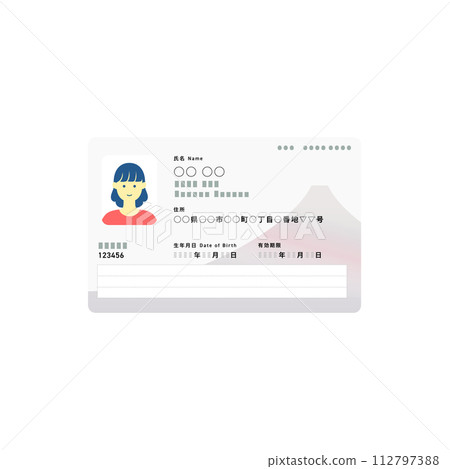 全新設計的My Number卡插畫（女） 112797388