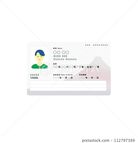 Newly designed My Number card illustration (male) 112797389