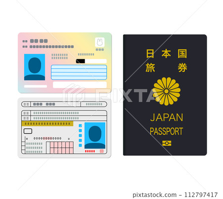 新我的號碼卡和護照的插圖 新我的號碼卡和護照的插圖 112797417