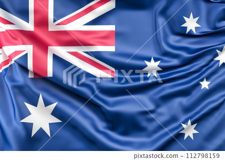 Ruffled Flag of Australia. 3D Rendering Ruffled Flag of Australia. 3D Rendering 112798159