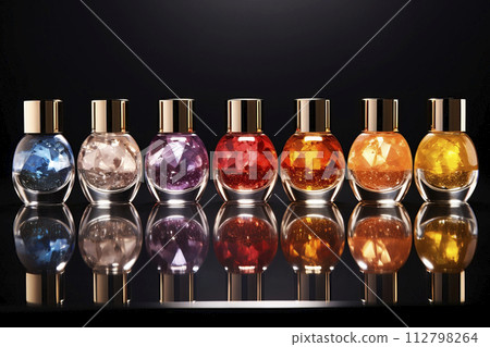 AI-generated content. A variety of nail polishes. Generative AI AI-generated content. A variety of nail polishes. Generative AI 112798264