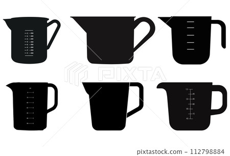 Silhouette Measuring cup with pour spout, Measuring cup icon vector 112798884