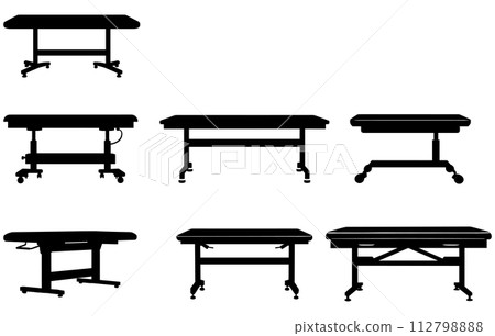 Medical Operating table silhouette , Operating table glyph icon vector, 112798888