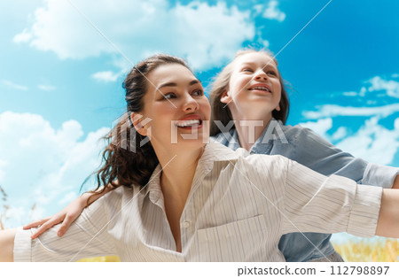Happy family at nature 112798897