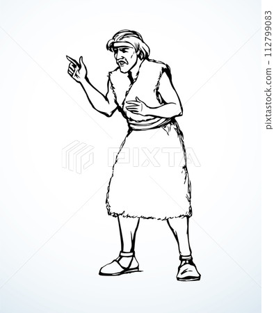 Vector drawing. Prophet Elijah in ancient clothes 112799083