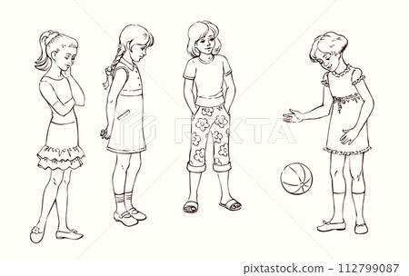 Small girls playing with ball 112799087