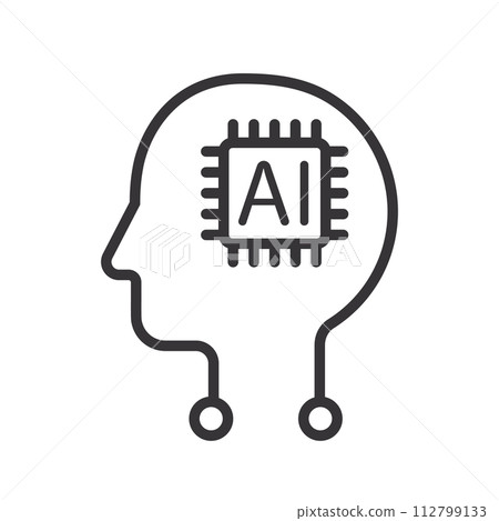 Think AI Automation line icon Think AI Automation line icon 112799133
