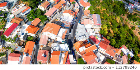 Roofs of mountainous village of Agros. Limassol District, Cyprus 112799240