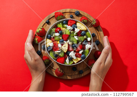 Fruit salad, healthy food and healthy nutrition 112799567