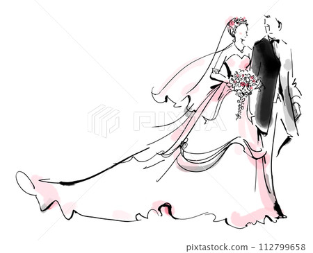 新娘和新郎婚禮新娘婚禮婚紗禮服燕尾服 112799658