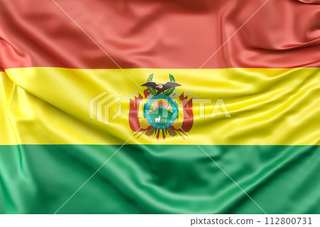 Ruffled Flag of Bolivia. 3D Rendering 112800731