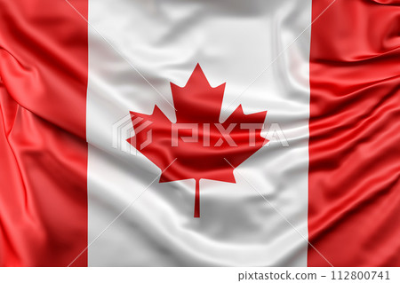 Ruffled Flag of Canada. 3D Rendering 112800741